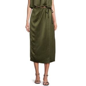 Antonio Melani x Elizabeth Damrich Draped Satin Wrap Skirt (Set Available)